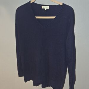 Grace & Lace Navy Blue V Neck Sweater
